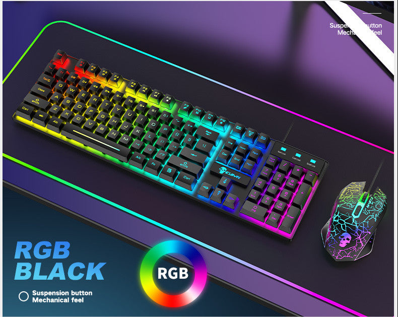 Kuiying T6RGB Gaming Keyboard & Mouse Set – Luminous Backlit