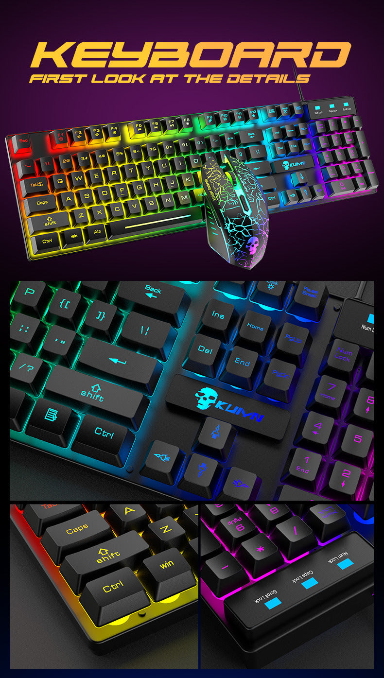 Kuiying T6RGB Gaming Keyboard & Mouse Set – Luminous Backlit