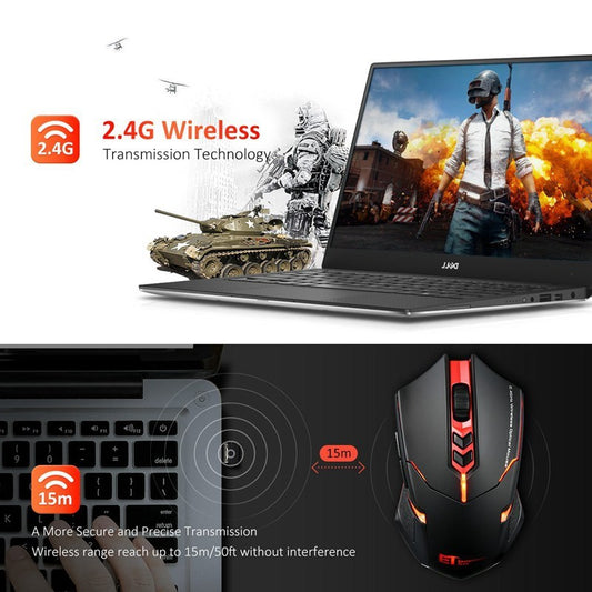Silent Wireless Mouse – Luminous & Power-Saving