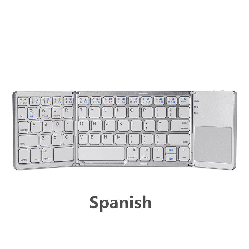 Ultra-Thin Tri-Fold Bluetooth Touch Keyboard – Portable & Wireless